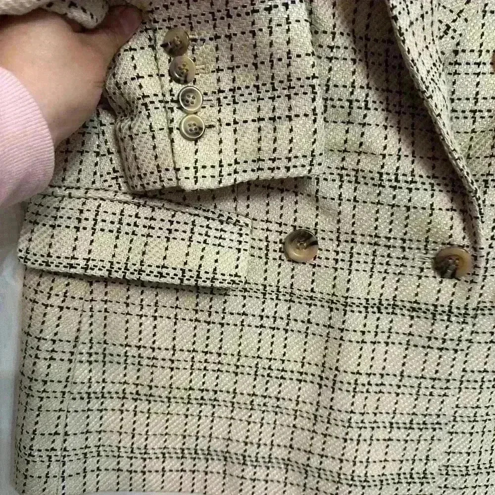 Ann Taylor The Tailored Double Breasted Blazer in Tweed Size 12P black and cream - Picture 3 of 4